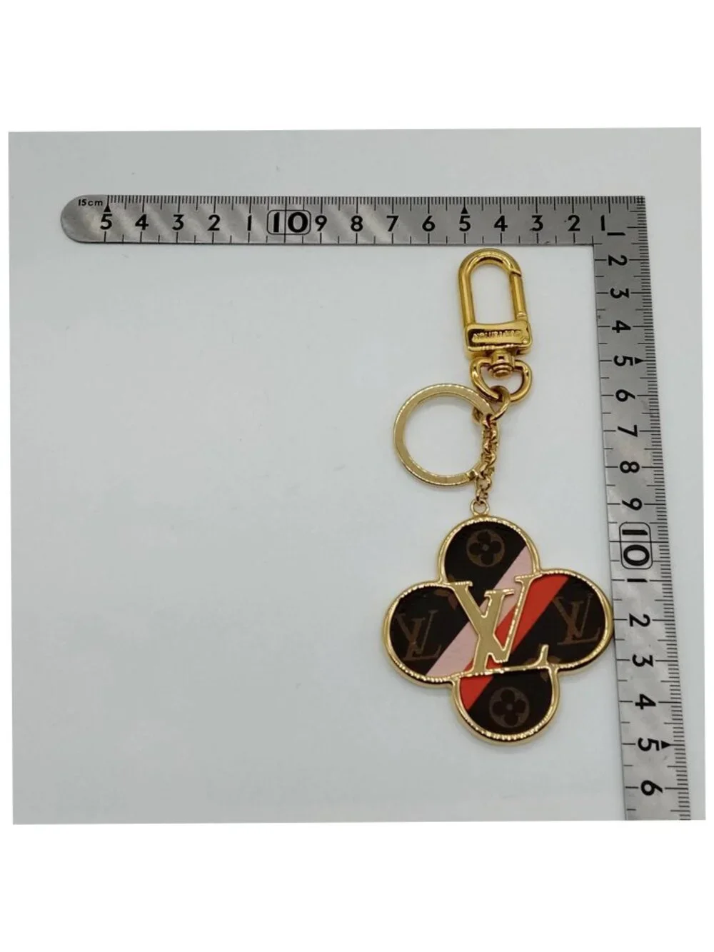 Authentic Louis Vuitton Monogram Flower Bag Charm & Key Holder